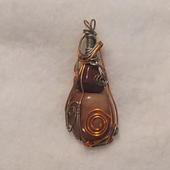 Wire Wrapped Stone Pendant - Picture 1 of 3